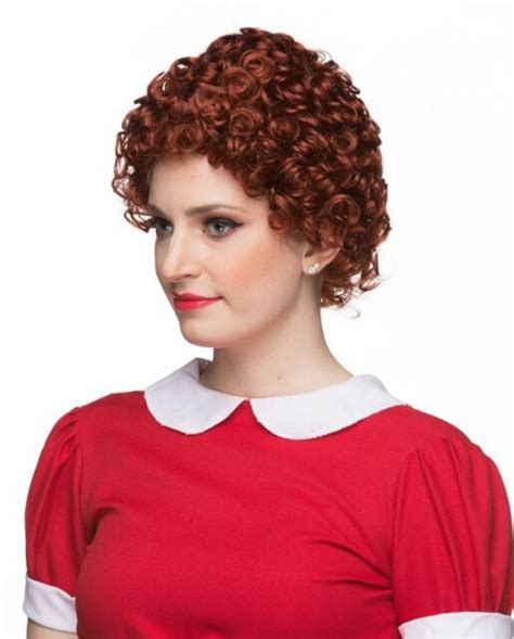 Little Orphan Annie Costume Wig Fox Red Musical Short Curly Adult