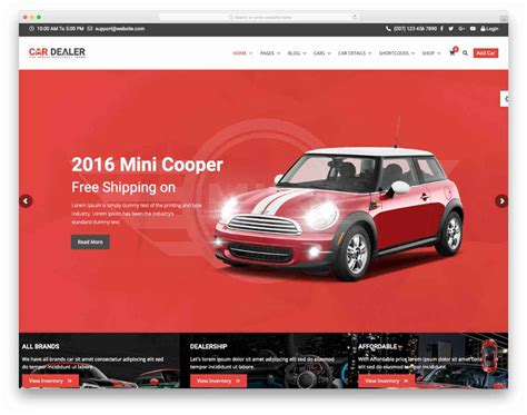 Free Auto Sales Website Template Templates Printable Download