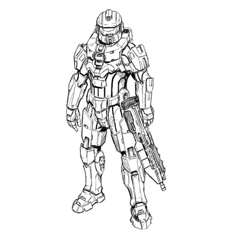 How To Draw Master Chief From Halo With Pictures Improveyourdrawings Com Character