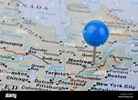 Foto de un mapa que muestra la ciudad de Montreal, Canadá Fotografía de ...