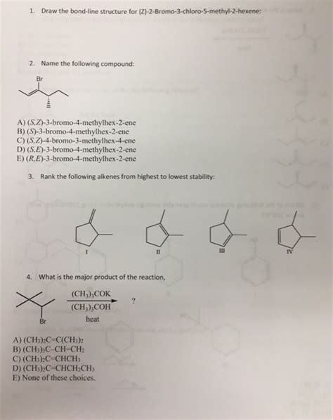 Draw A Bond Line Structure For The Following Compound Solved Draw The