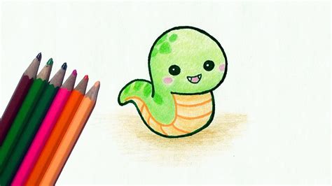 How To Draw A Cute Snake For Kids Easy Youtube