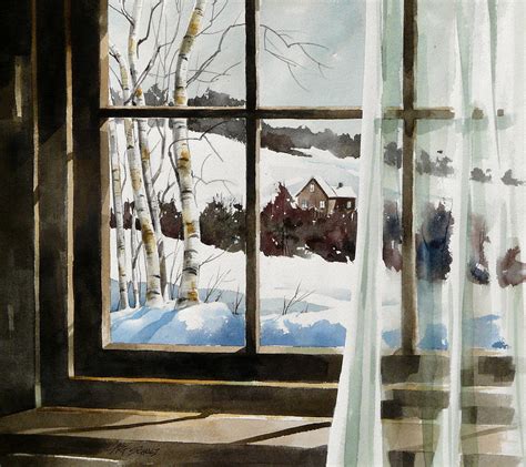 Winter Window Painting By Art Scholz Pixels