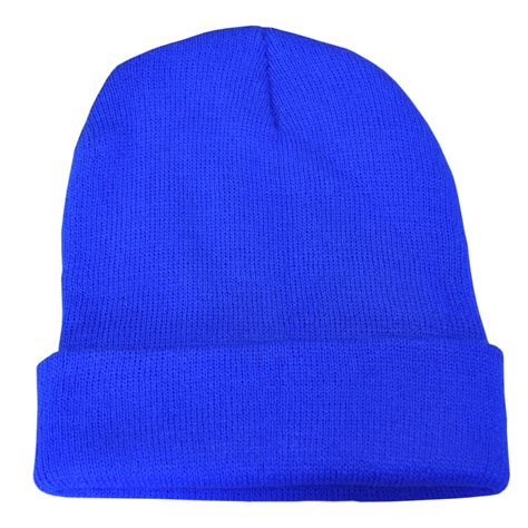 Plain Royal Blue Casual Warm Winter Beanie Hat Pack Of 1 Etsy