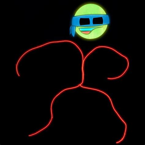 Glowcity Light Up Ninja Emoji Stick Figure Costume Red Medium 5 6 Ft