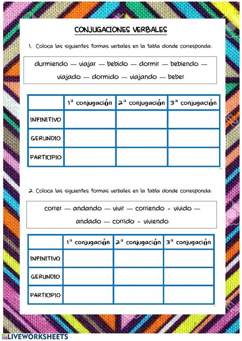 Conjugación Verbal Worksheet Lecciones De Gramática Cuaderno De