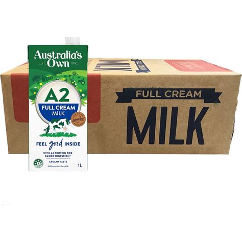 Australias Own A2 Protein Full Cream Uht Milk 12 X 1l Shopee Singapore
