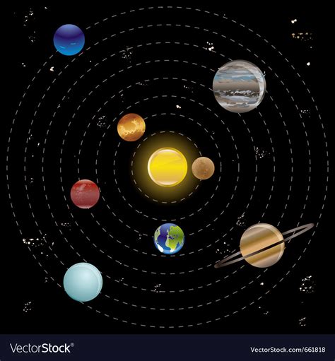 Planets And Sun From Our Solar System Royalty Free Vector