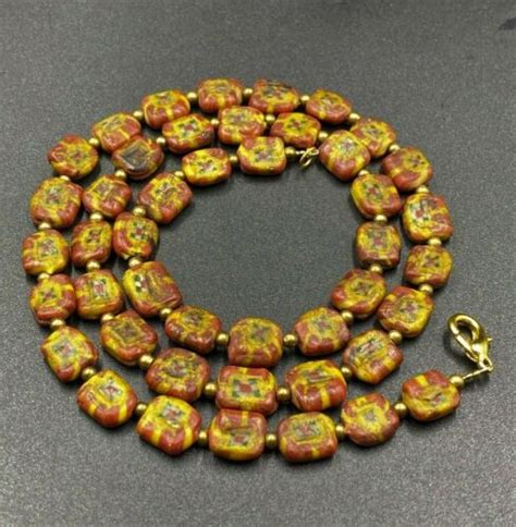 Ancient Antique Old Romans Mosaic Glass Beads Necklace1st Century Bc Trade Beads Ebay