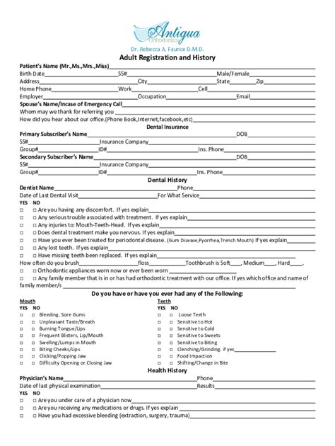 Fillable Online Free 10 Sample Patient Information Forms In Pdf Ms