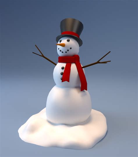 Snowman Christmas 3d Model Turbosquid 1641719