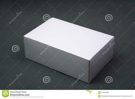 Empty Package White Cardboard Box Or Tray For Product On Grey B Stock