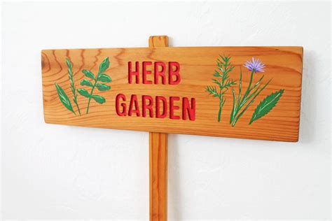 Herb Garden Sign Herb Artwork Garden Sign Wood By Thecommonsign