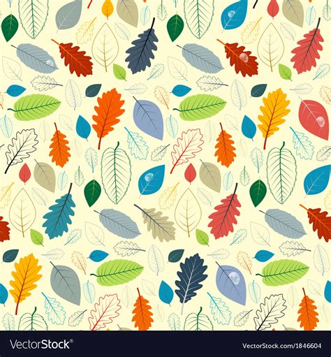 Abstract Seamless Pattern Autumn Leaves Vector Image