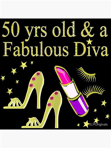 Glitzy Gold High Heel 50th Birthday Diva Poster By Jlporiginals