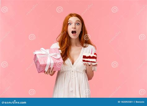Surprised And Curious Amazed Cute Redhead Woman Reacting To Awesome