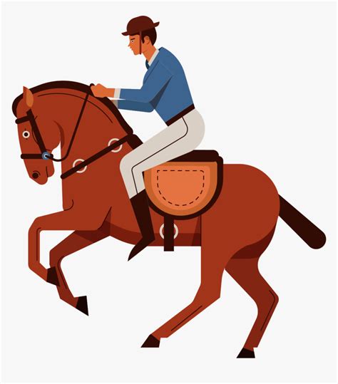 Cartoon Guy Riding Horse