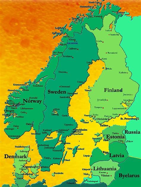 Map Of Norway And Sweden Sail Train Explore Adventure Sailing