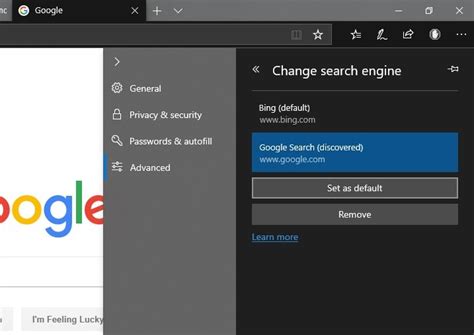 Change Default Search Engine Edge Change Default Search Engine In