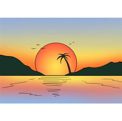 How To Draw A Sunrise With Colored Pencils Easy