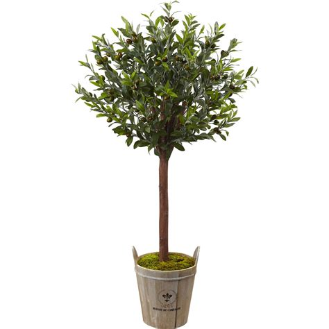 Nearly Natural 45ft Olive Topiary Artificial Tree With European