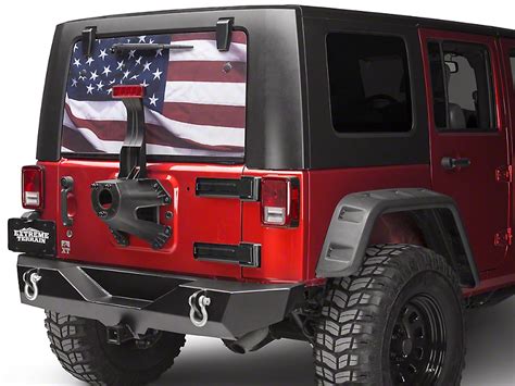 Jeep Wrangler Perforated Full Color American Flag Rear Window Decal 07