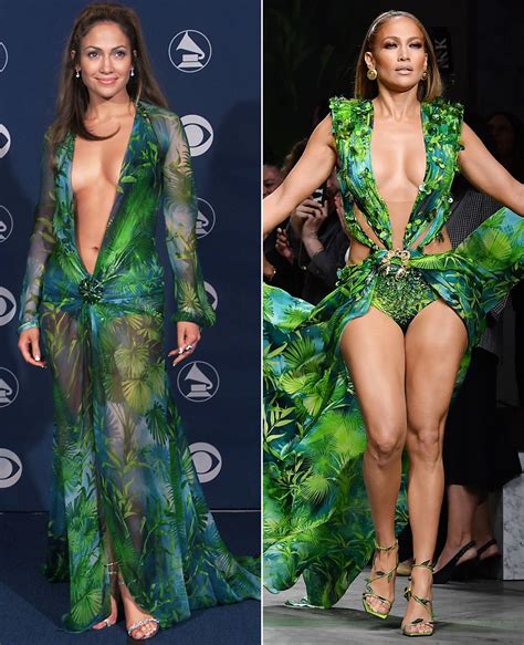 Jennifer Lopez Closes Versace Show Wearing A Sexier Version Of Her Iconic Grammys Dress Grammy
