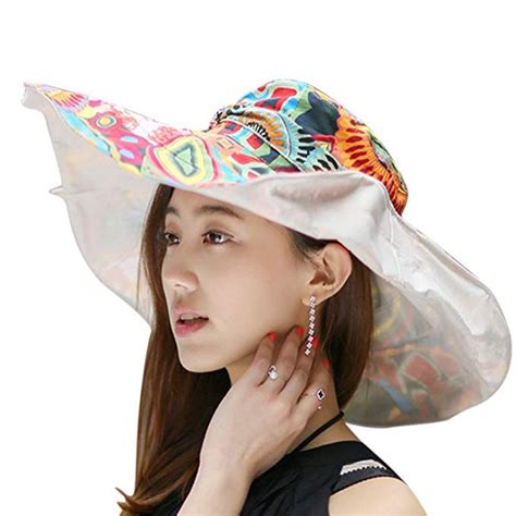 Women S Foldable Floppy Reversible Travel Beach Sun Visor Hat Wide Brim Upf 50 Review Floppy