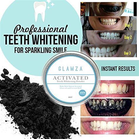 Glamza Natural Organic Activated Charcoal Tooth Teeth Whitening Powder