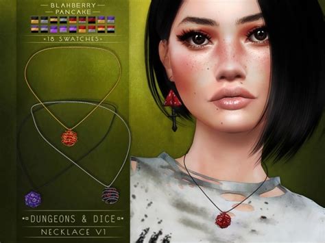 Blahberry Pancake Dungeons And Dice Necklace V1 The Sims 4 Download