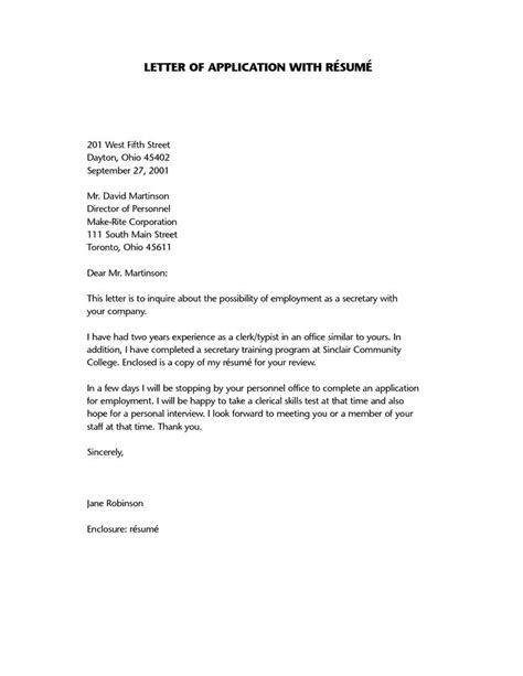 How to write a convincing cover letter. Resume Application Letter - A letter of application is a document sent with your resume to ...