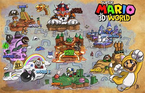Mario 3d World Map Etsy