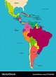 Labeled Latin America Political Map