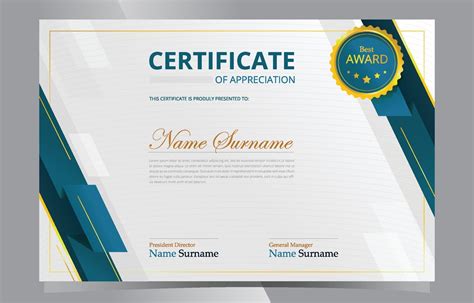 Modern Certificate Of Appreciation Template 2368921 Vector Art At Vecteezy