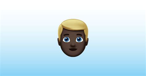 Man Met Blond Haar Donkere Huidskleur Emoji