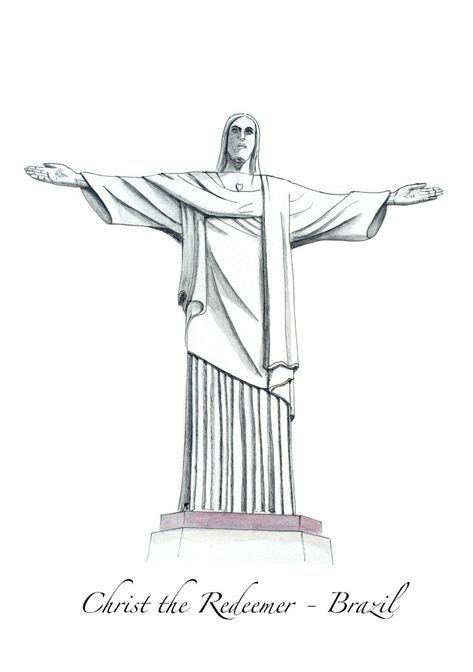 Christ The Redeemer Brazil Original Drawing By Miss Coco For Roadtripsaroundtheworld