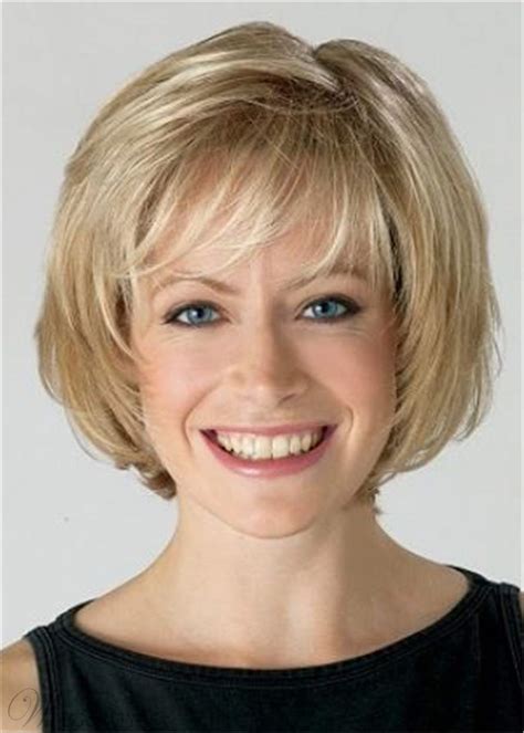 Many women, including mature ladies, don't want to bother. Medium Chin Length Bob Wig With Bangs Straight Synthetic ...