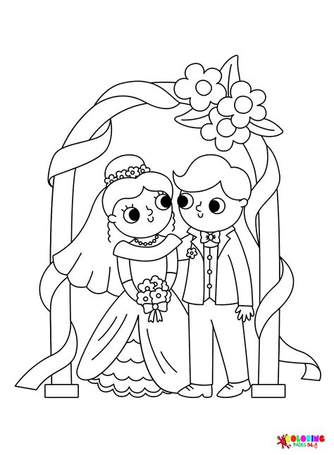 Pictures Bride And Groom Coloring Page Free Printable Coloring Pages