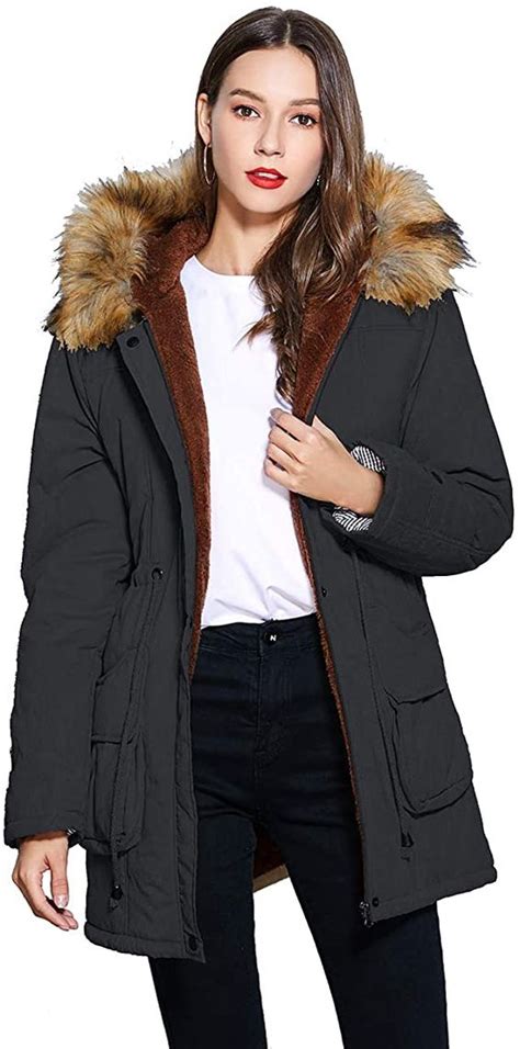 Freeprance Winter Coats For Women Parka Jacket Coat With Faux Fur Lining Hood Its Women Fashion