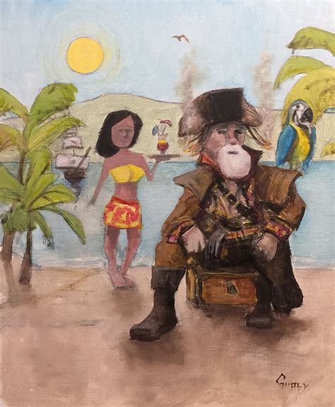 Bill Guffey Portrait Of The Artist As A Pirate With Cabana Girl