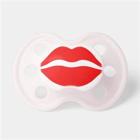 Red Lipstick Kiss Baby Girl Pacifier Zazzle