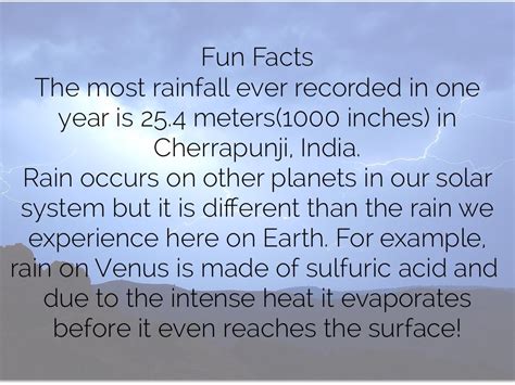 Fun Fact About Rain Fun Facts Here On Earth Facts
