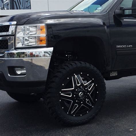 Fuel Full Blown D254 Dually Front Black Milled Wheels