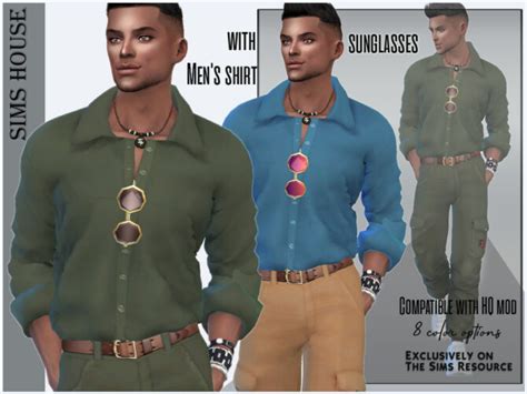 Mens Shirt With Sunglasses By Sims House At Tsr Sims 4 Updates