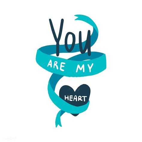 You Are My Heart Typography Vector Free Image By Aum
