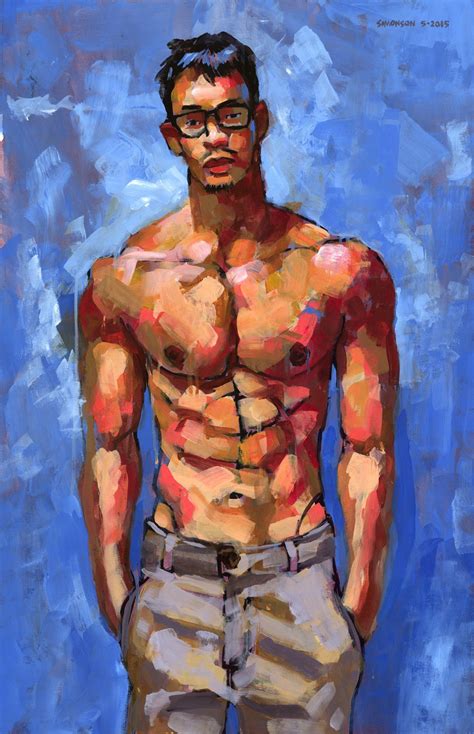 Homme Page Douglassimonson Shirtless With Glasses Acrylic