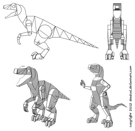 The art of matte painting. Velociraptor Drawing Template (From A 3D Model) by deadcal ...