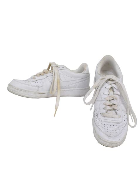 Nike 90s Vintage Shoes 90s Nike Womens White On White Swoosh Flat
