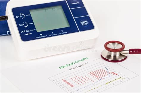 Vitals Sign Chart Medical Graphs And Measuring Blood Pressure W Stock