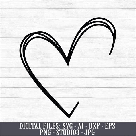 heart instant digital download svg ai dxf eps png etsy